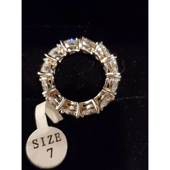 Italo Eternity Heart Created White Sapphire Ring-Size 7 - Picture 6 of 6